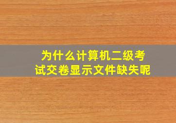 为什么计算机二级考试交卷显示文件缺失呢