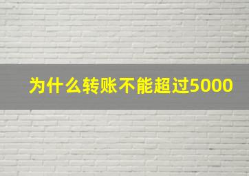 为什么转账不能超过5000