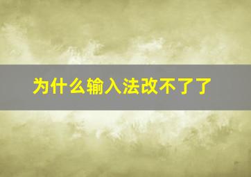 为什么输入法改不了了