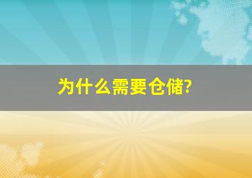 为什么需要仓储?