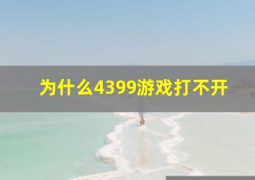 为什么4399游戏打不开