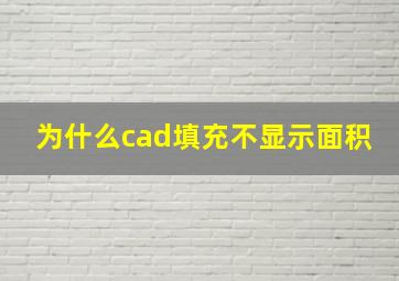 为什么cad填充不显示面积