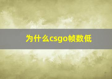 为什么csgo帧数低