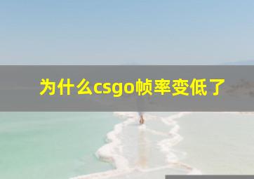 为什么csgo帧率变低了