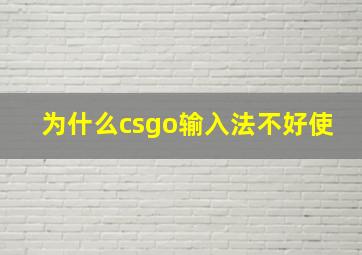 为什么csgo输入法不好使