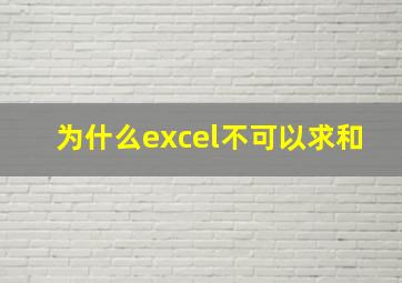 为什么excel不可以求和