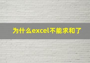 为什么excel不能求和了