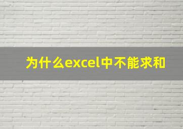 为什么excel中不能求和