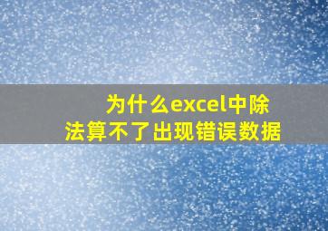 为什么excel中除法算不了出现错误数据