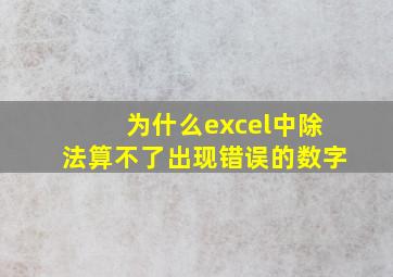 为什么excel中除法算不了出现错误的数字