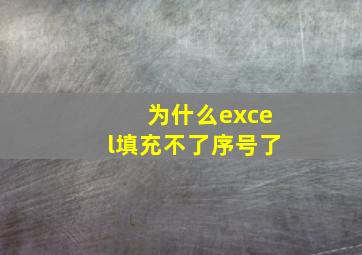 为什么excel填充不了序号了