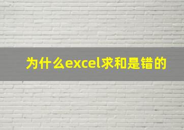 为什么excel求和是错的