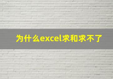 为什么excel求和求不了