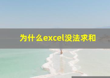 为什么excel没法求和