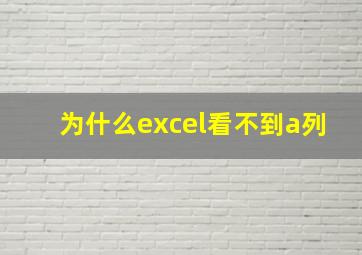 为什么excel看不到a列