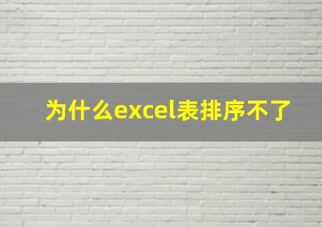 为什么excel表排序不了