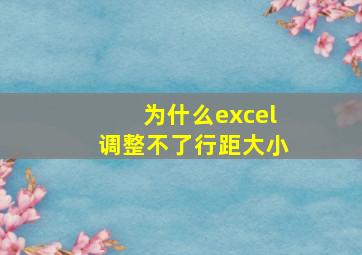 为什么excel调整不了行距大小