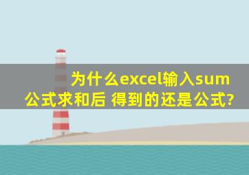 为什么excel输入sum公式求和后 得到的还是公式?