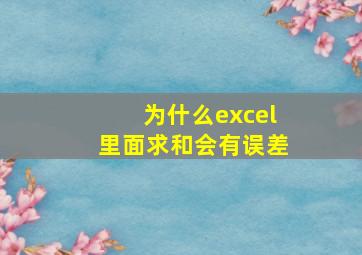 为什么excel里面求和会有误差