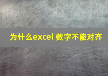 为什么excel 数字不能对齐