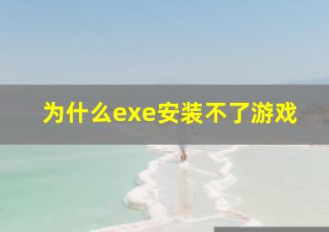 为什么exe安装不了游戏