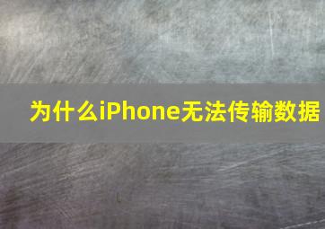 为什么iPhone无法传输数据