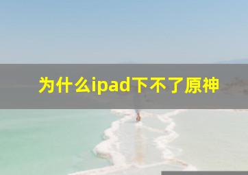 为什么ipad下不了原神