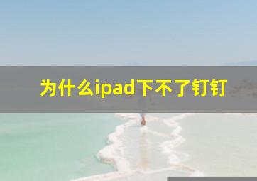 为什么ipad下不了钉钉