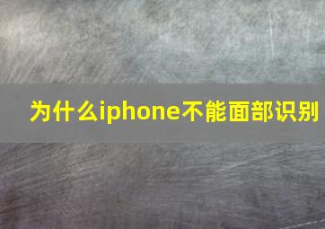 为什么iphone不能面部识别