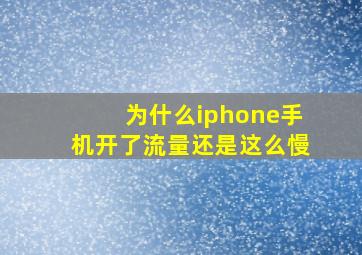 为什么iphone手机开了流量还是这么慢