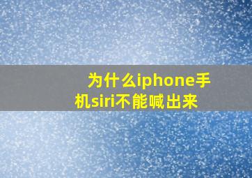 为什么iphone手机siri不能喊出来