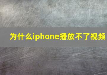 为什么iphone播放不了视频