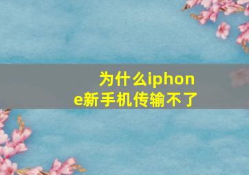 为什么iphone新手机传输不了