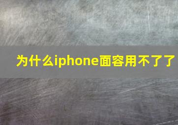 为什么iphone面容用不了了