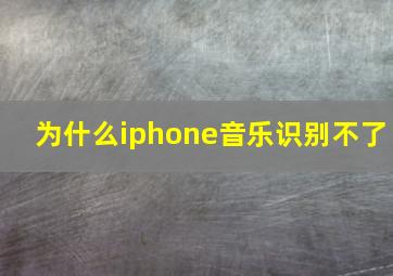 为什么iphone音乐识别不了