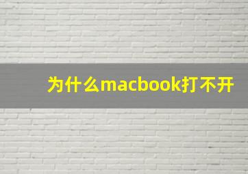 为什么macbook打不开