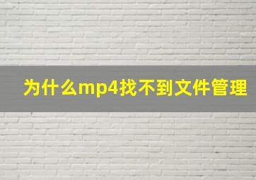 为什么mp4找不到文件管理