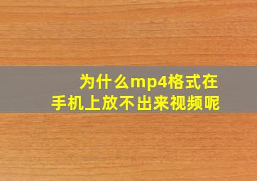 为什么mp4格式在手机上放不出来视频呢