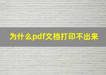 为什么pdf文档打印不出来