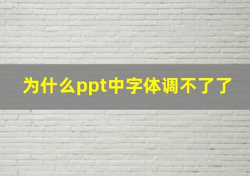 为什么ppt中字体调不了了