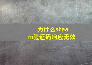 为什么steam验证码响应无效