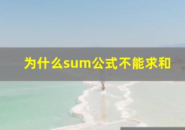 为什么sum公式不能求和