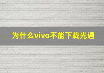 为什么vivo不能下载光遇