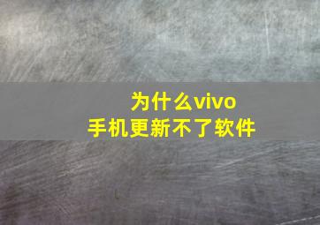 为什么vivo手机更新不了软件