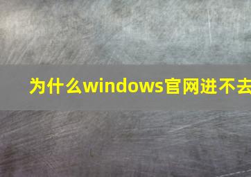 为什么windows官网进不去