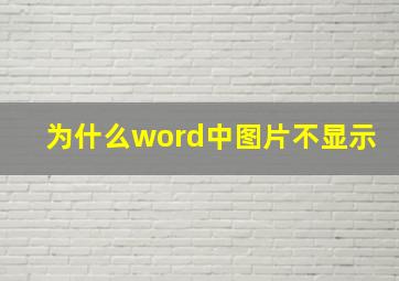 为什么word中图片不显示