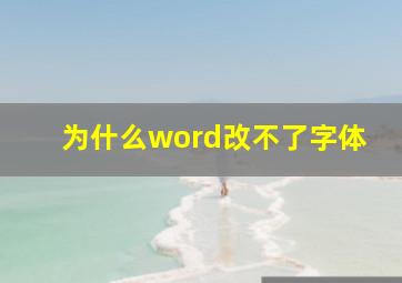 为什么word改不了字体