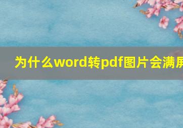 为什么word转pdf图片会满屏