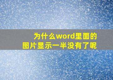 为什么word里面的图片显示一半没有了呢