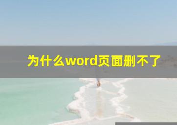 为什么word页面删不了